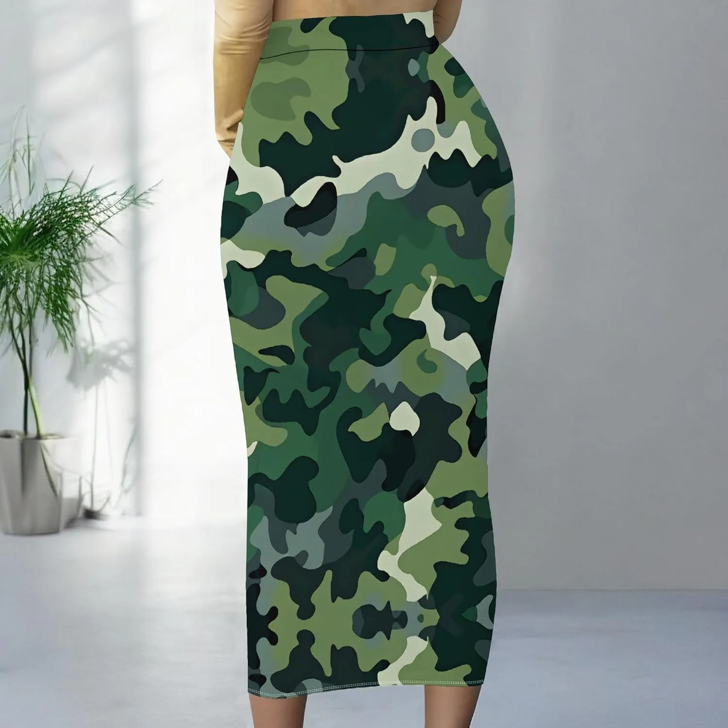 Women's High Waist Slim Bodycon Party Club Night Out Maxi Long Pencil Skirts Casual Elegant Floral Stretch Work Skirts Dress