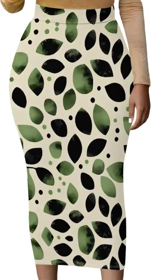 Women's High Waist Slim Bodycon Party Club Night Out Maxi Long Pencil Skirts Casual Elegant Floral Stretch Work Skirts Dress