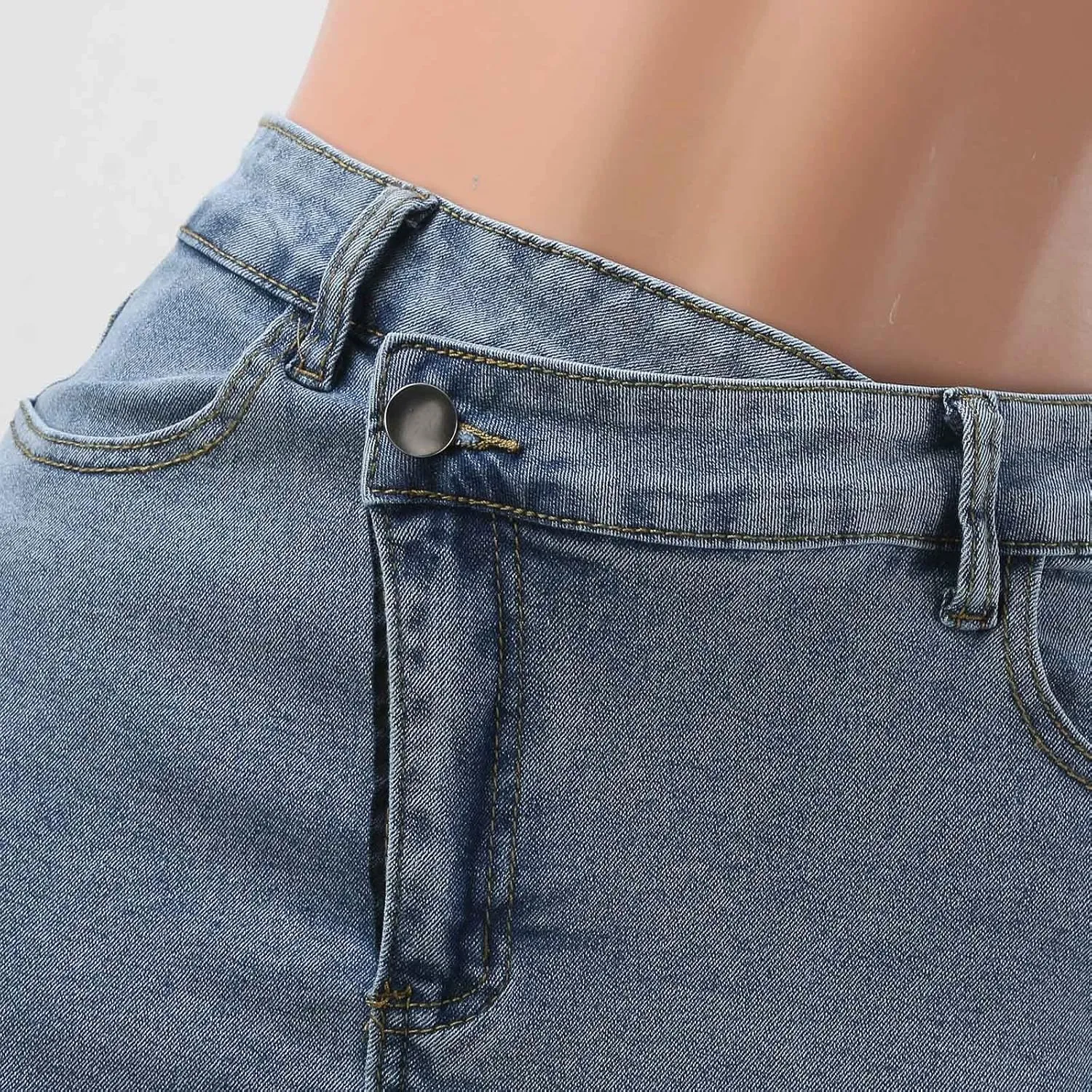 Women's High Waist Split Thigh Denim Long Maxi Skirt Wrap Waist Denim Skirt Split Front Thigh Long Jean Skirts