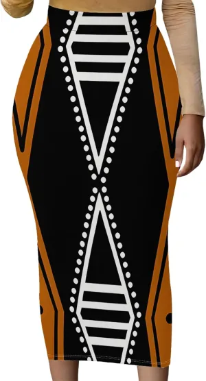 Women's High Waist Stretch Party Club Night Out Maxi Long Pencil Skirts Office Work Below Knee Bodycon for Business Casual