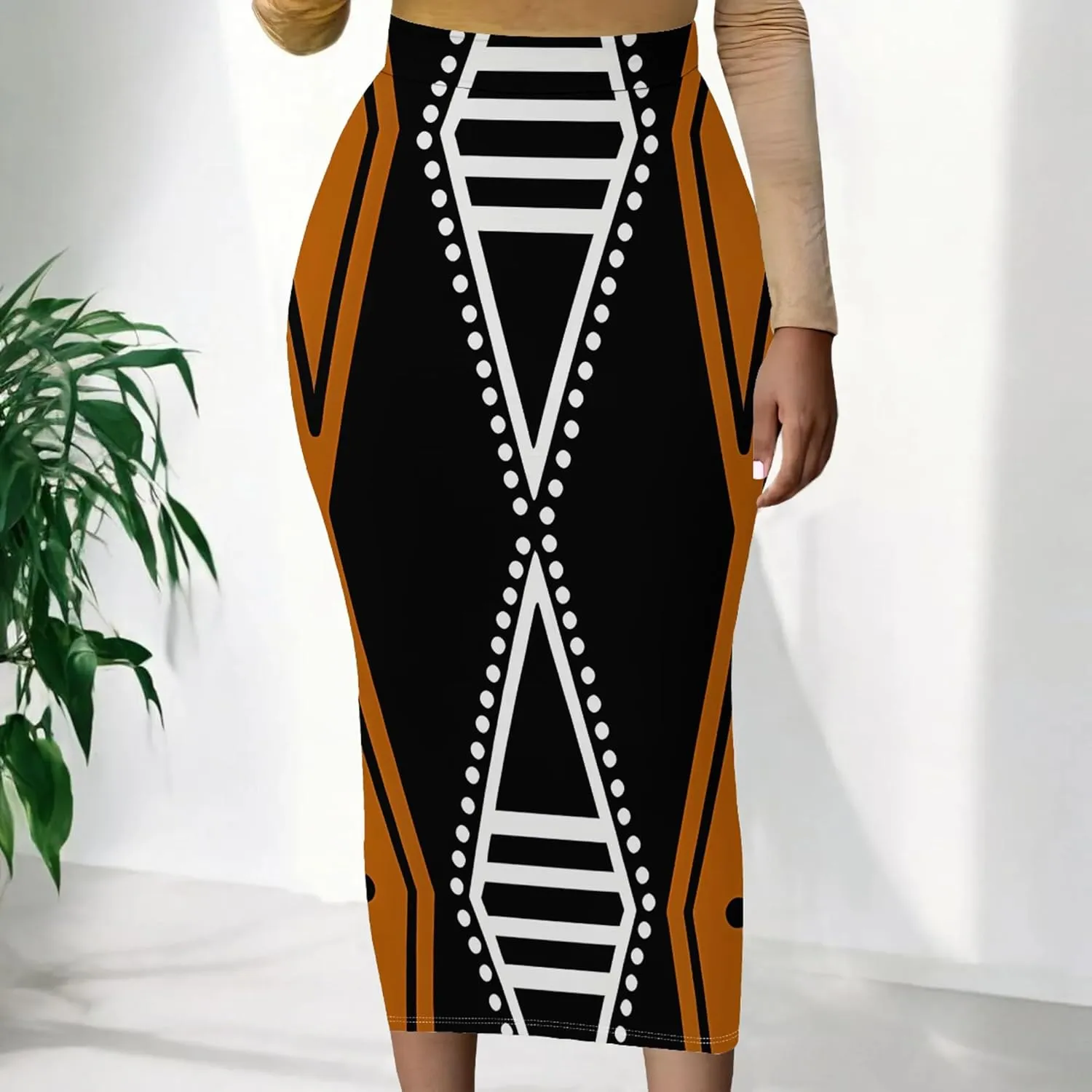 Women's High Waist Stretch Party Club Night Out Maxi Long Pencil Skirts Office Work Below Knee Bodycon for Business Casual