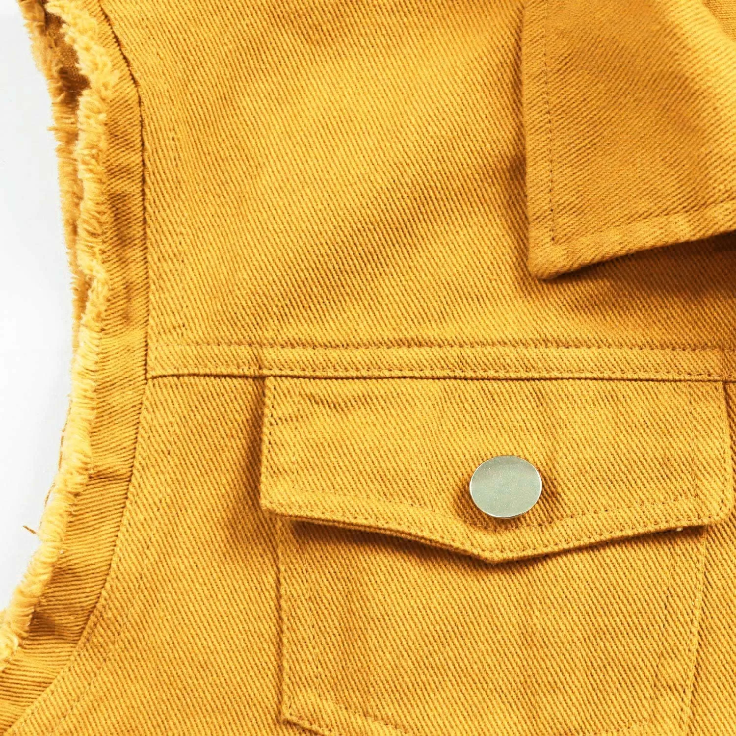 Women's Lapel Blue Denim Vest Buttoned Vest Jacket