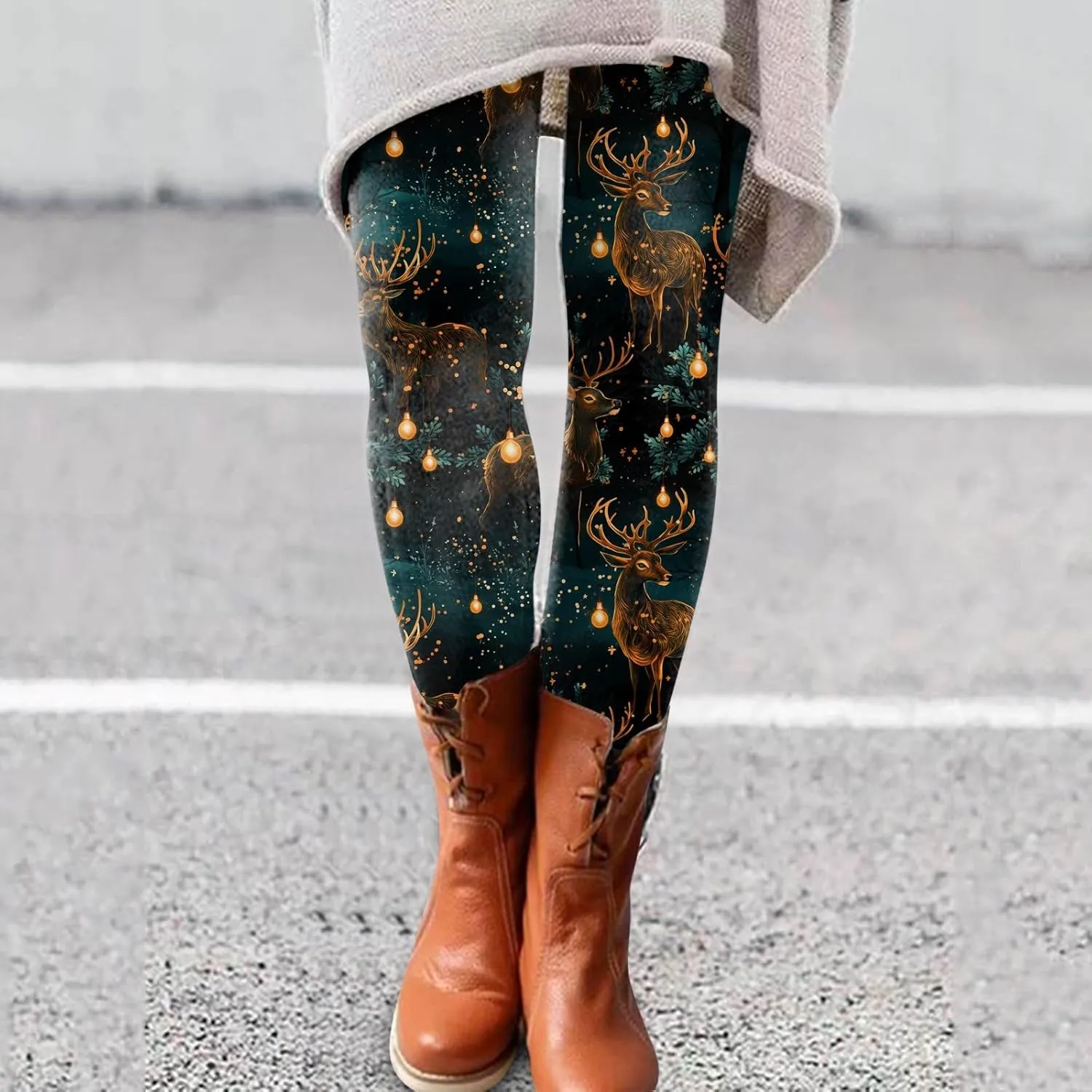 Womens Leggings and Winter Leggings Artistic Splash Printed Soft Stretchy Pants Winter Leggings for Women Plus Size
