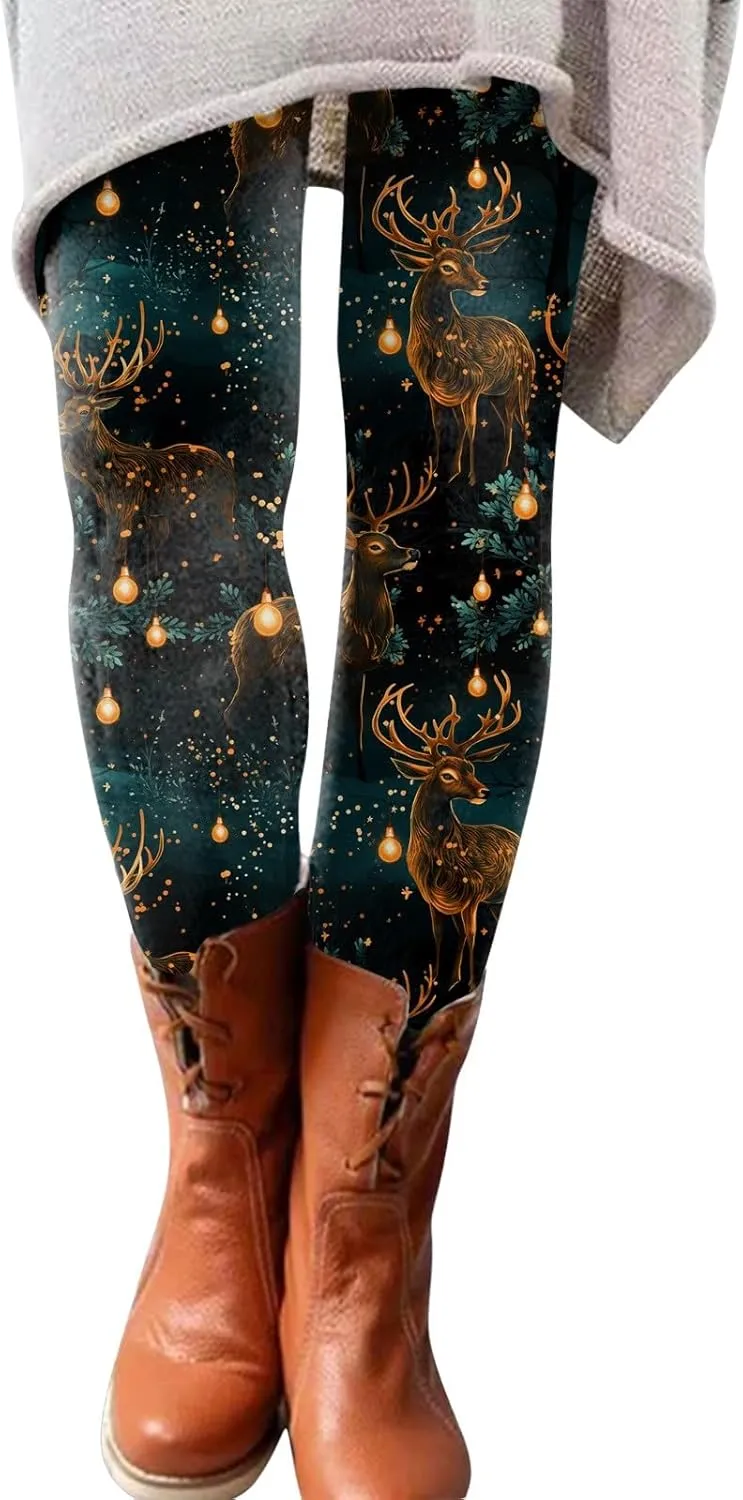 Womens Leggings and Winter Leggings Artistic Splash Printed Soft Stretchy Pants Winter Leggings for Women Plus Size