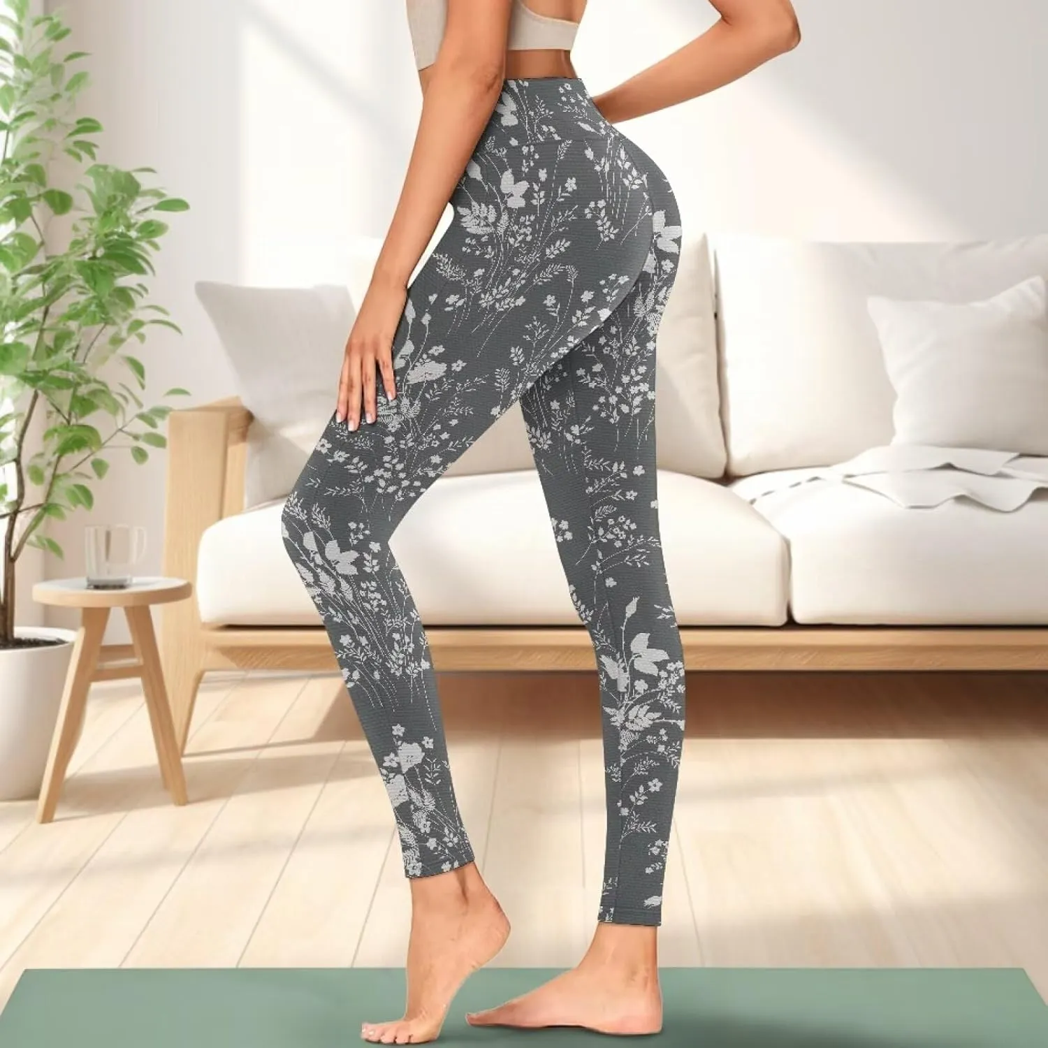 Womens Leggings Yoga Pants with Pockets High Waisted Yoga Leggings Tummy Control Breathable Workout Yoga Trousers