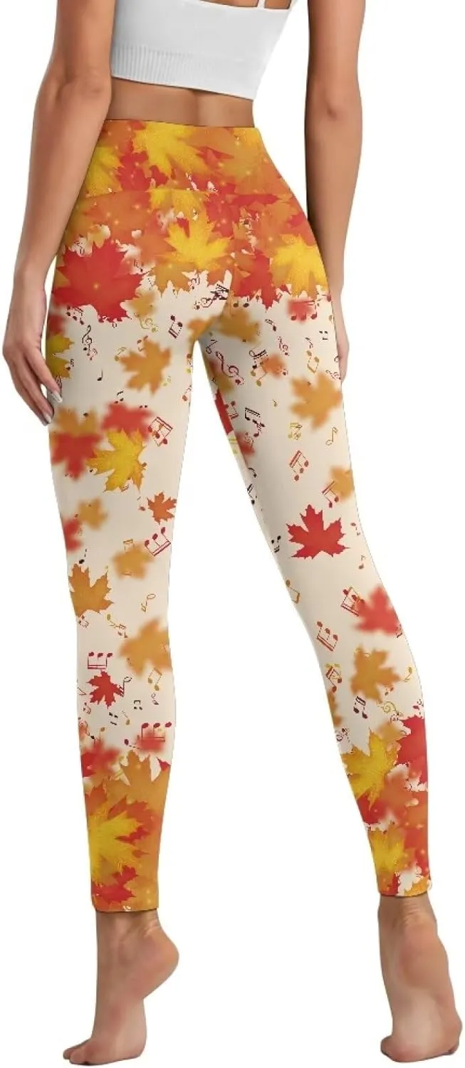 Womens Leggings Yoga Pants with Pockets High Waisted Yoga Leggings Tummy Control Breathable Workout Yoga Trousers
