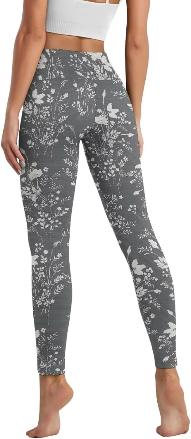 Womens Leggings Yoga Pants with Pockets High Waisted Yoga Leggings Tummy Control Breathable Workout Yoga Trousers