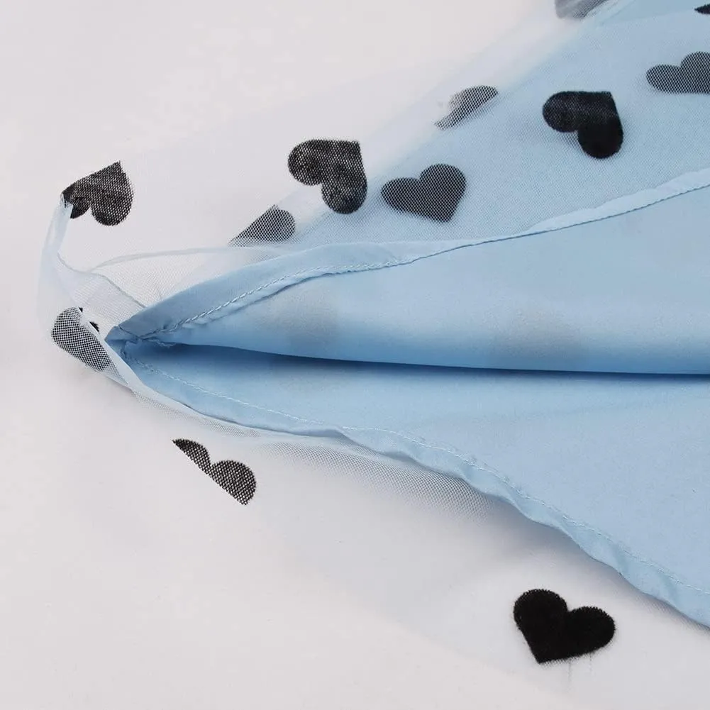 Women's Midi Length Skirt Layered Tulle A Line Skirts Heart Print