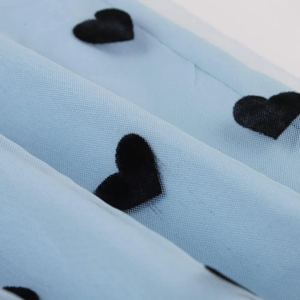 Women's Midi Length Skirt Layered Tulle A Line Skirts Heart Print