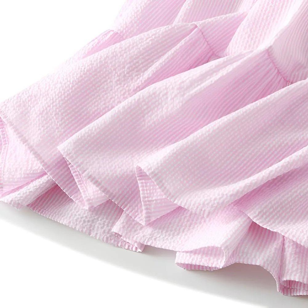 Women's Pleated A-Line High Waist Swing Flare Midi Skirt for Women Sweet A-Line Flare Dress with Adjustable Waistband, Pink