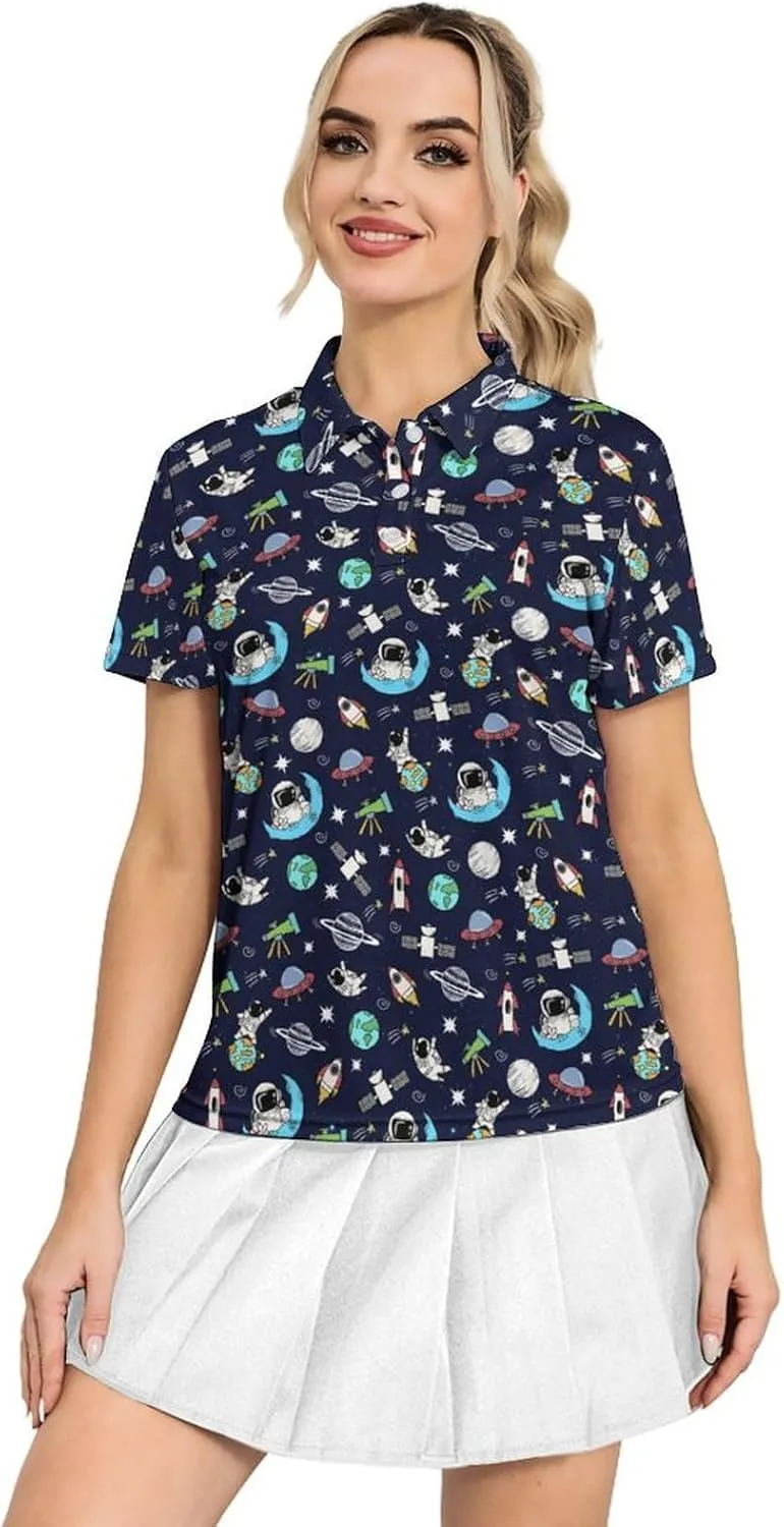 Womens Polo Shirt Performance Moisture Wicking Golf Shirt Short Sleeve Polo Shirt Dry Fit Tennis Polo Shirt