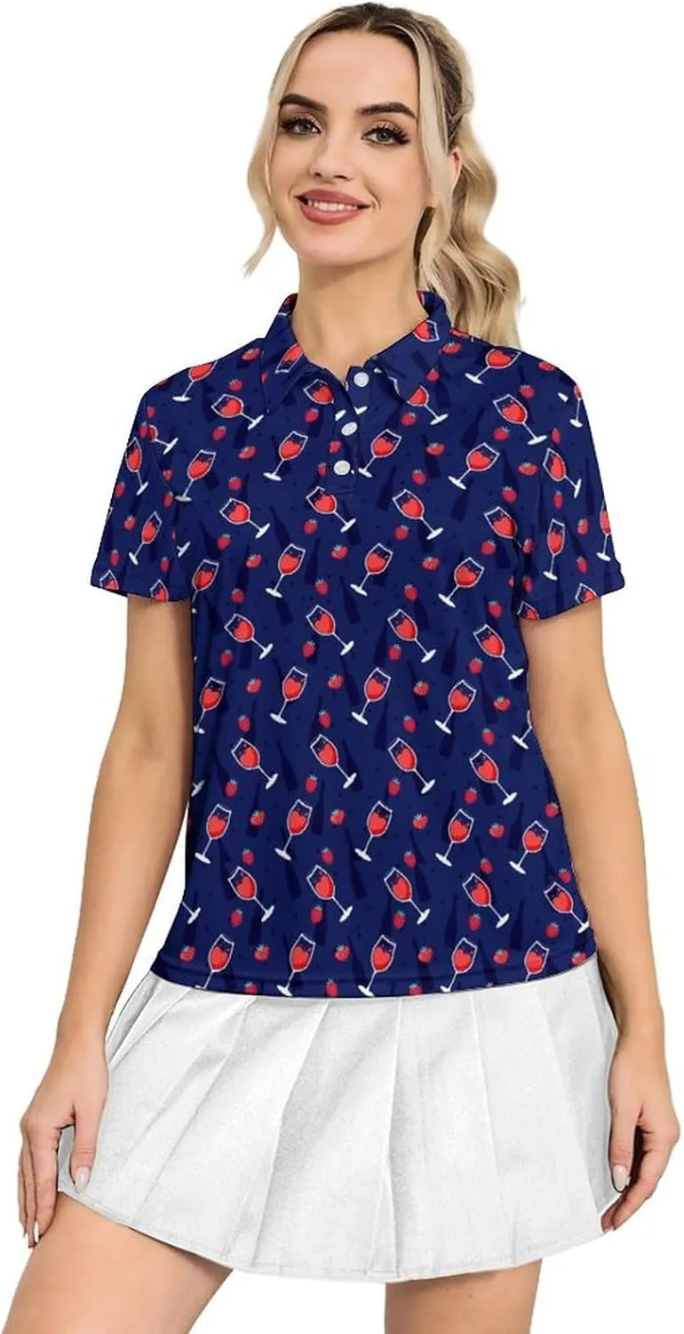 Women's Polo Shirt Short Sleeve Golf Shirt Dry Fit Moisture Wicking Collared Tennis Shirt Ladies Golf Shirt
