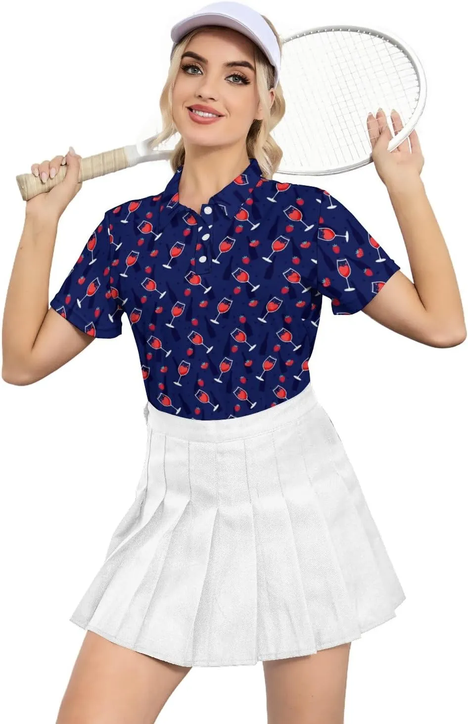 Women's Polo Shirt Short Sleeve Golf Shirt Dry Fit Moisture Wicking Collared Tennis Shirt Ladies Golf Shirt