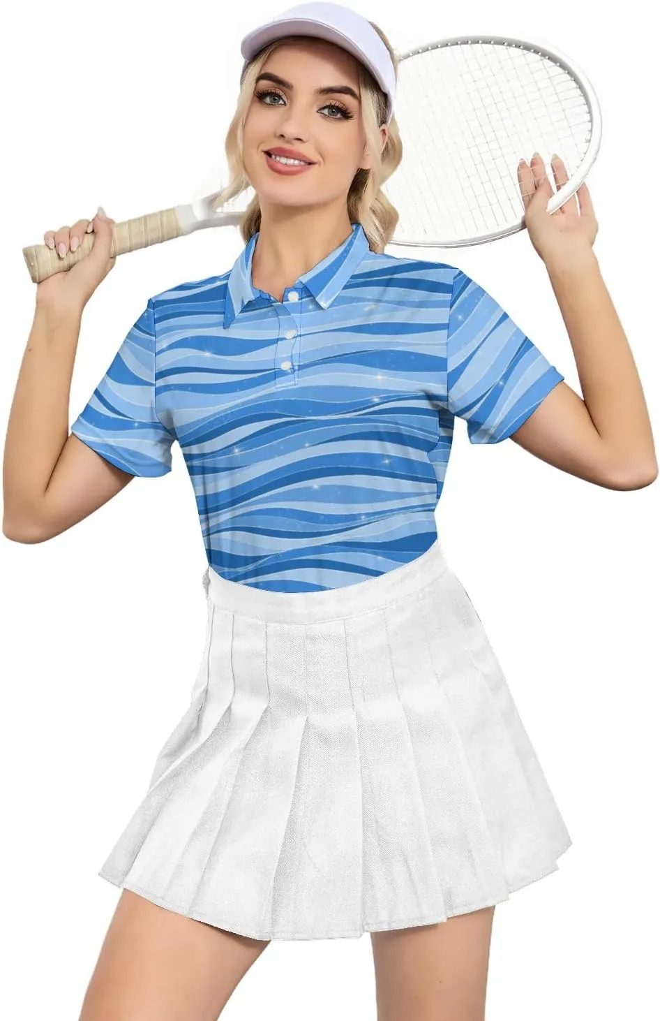 Women's Polo Shirt Short Sleeve Golf Shirt Dry Fit Moisture Wicking Collared Tennis Shirt Ladies Golf Shirt
