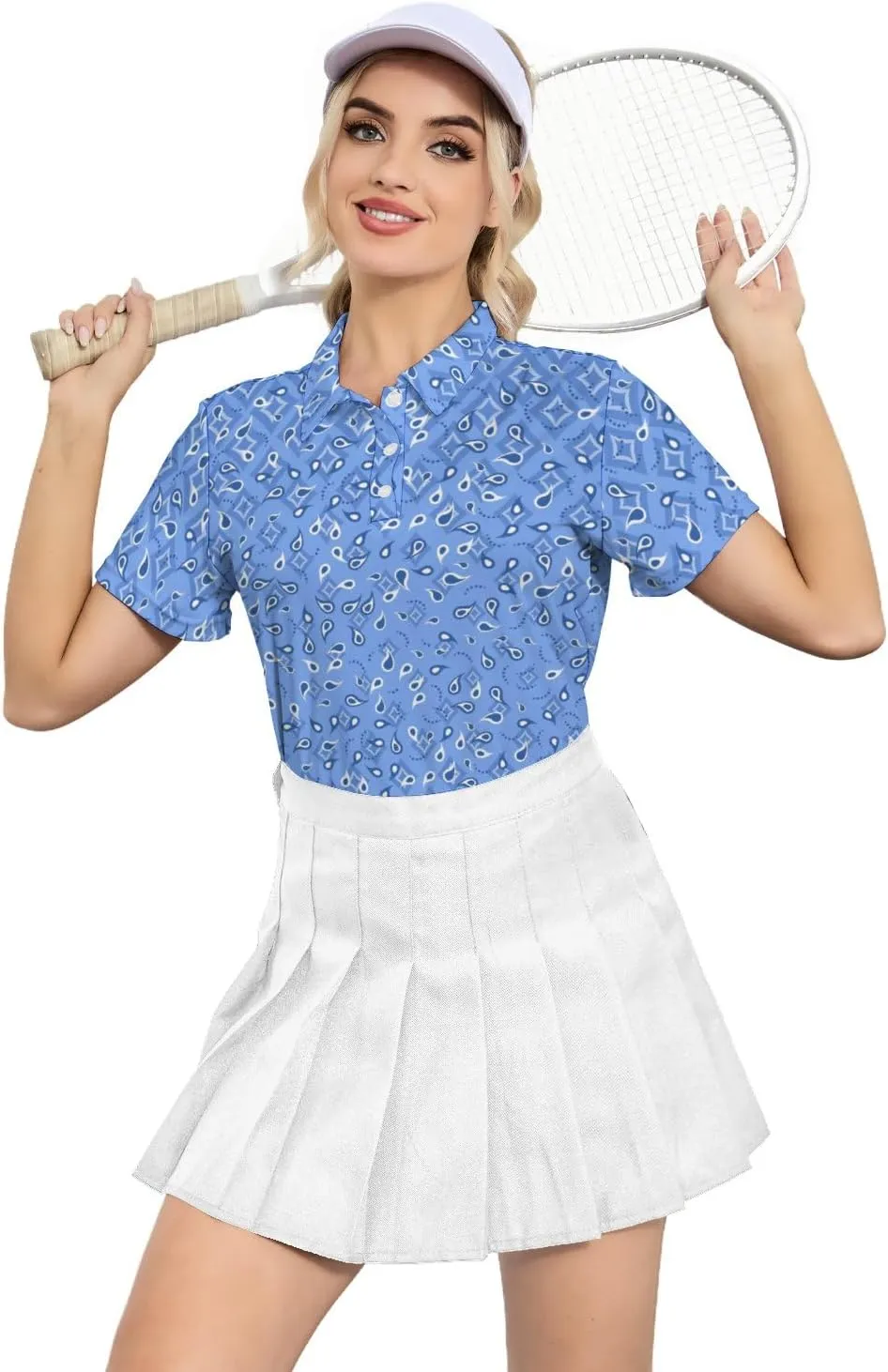 Women's Polo Shirt Short Sleeve Golf Shirt Dry Fit Moisture Wicking Collared Tennis Shirt Ladies Golf Shirt