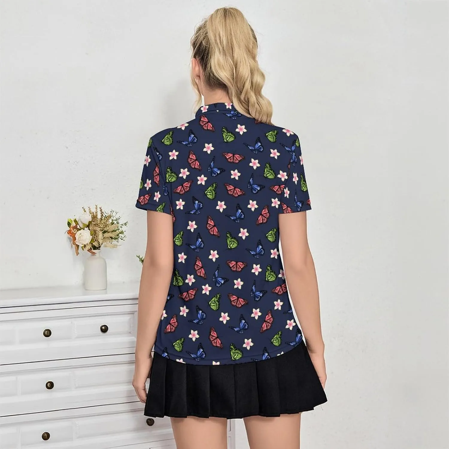 Women's Polo Shirt Short Sleeve Golf Shirt Dry Fit Moisture Wicking Collared Tennis Shirt Ladies Golf Shirt
