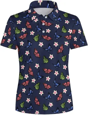 Women's Polo Shirt Short Sleeve Golf Shirt Dry Fit Moisture Wicking Collared Tennis Shirt Ladies Golf Shirt
