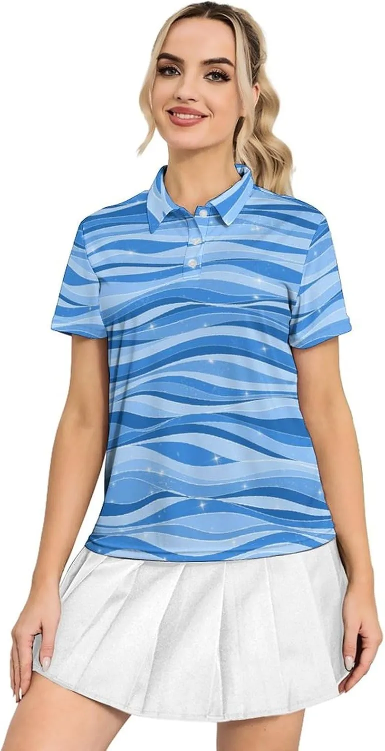 Women's Polo Shirt Short Sleeve Golf Shirt Dry Fit Moisture Wicking Collared Tennis Shirt Ladies Golf Shirt