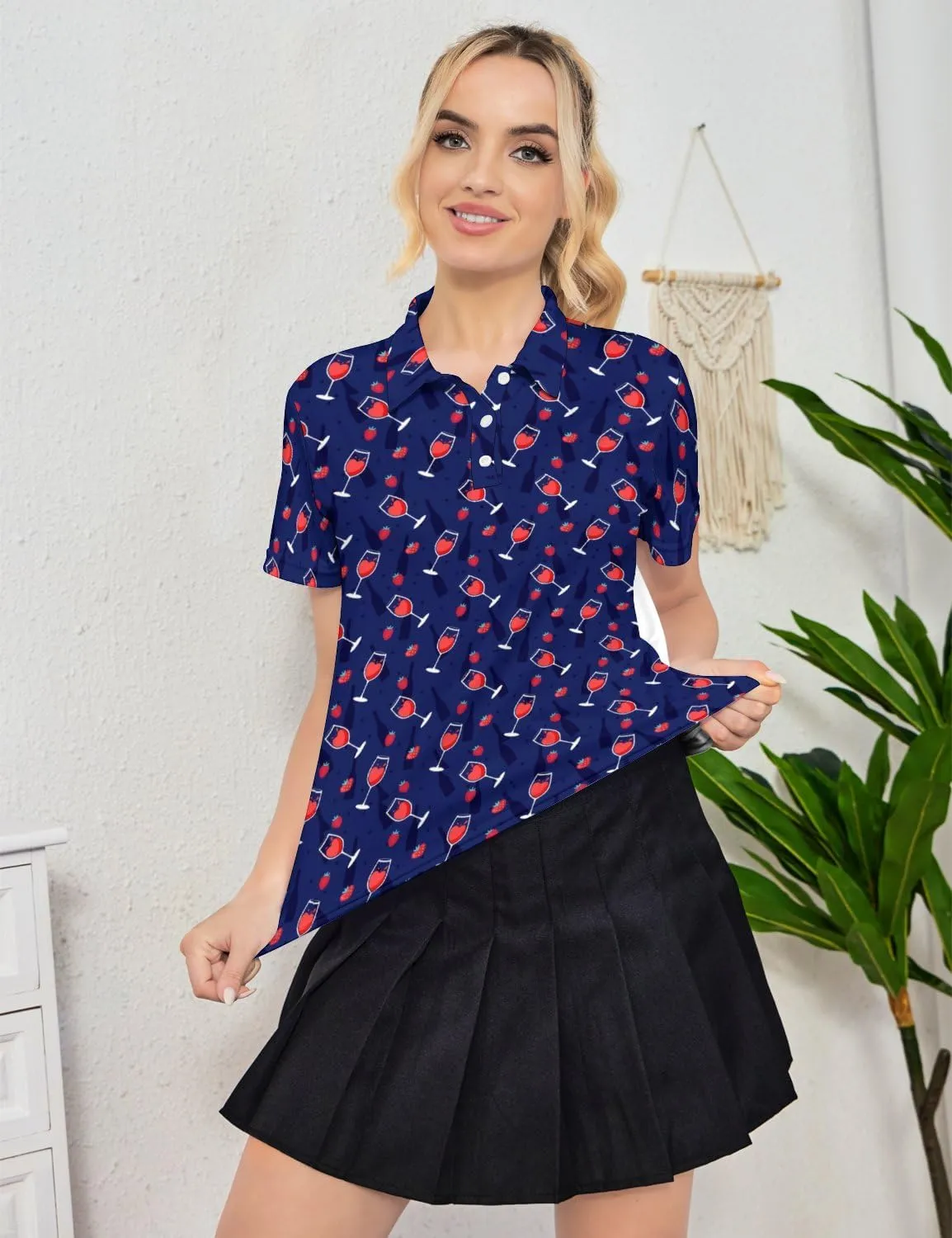 Women's Polo Shirt Short Sleeve Golf Shirt Dry Fit Moisture Wicking Collared Tennis Shirt Ladies Golf Shirt