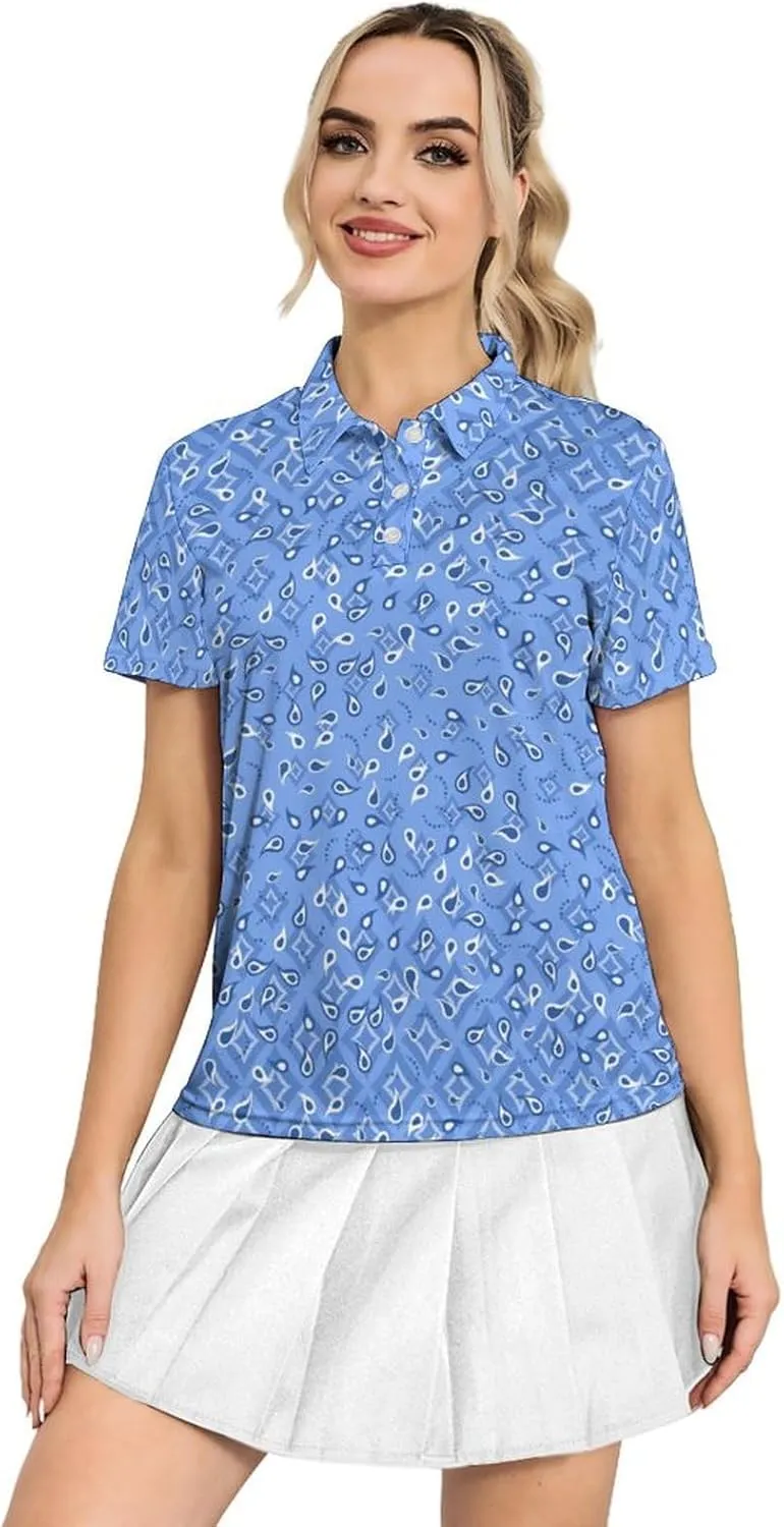 Women's Polo Shirt Short Sleeve Golf Shirt Dry Fit Moisture Wicking Collared Tennis Shirt Ladies Golf Shirt
