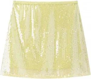 Women's Sequin A-Line Mini Skirt Shiny High Waisted Casual Skirts