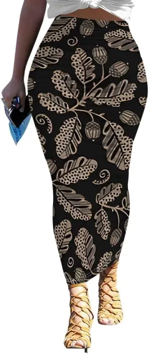 Women's Sexy Ruched High Waist Bodycon Party Club Night Out Pencil Suit Skirt Elegant Stretchy Work Skirt Dress Below Knee