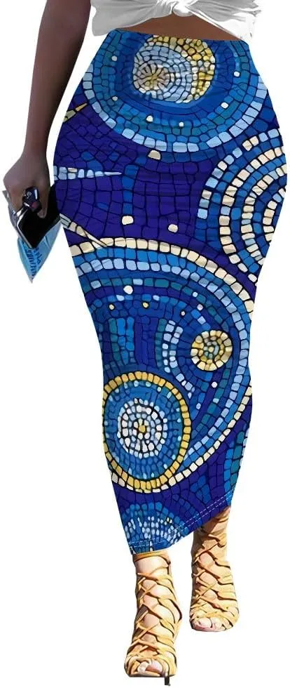 Women's Sexy Ruched High Waist Bodycon Party Club Night Out Pencil Suit Skirt Elegant Stretchy Work Skirt Dress Below Knee