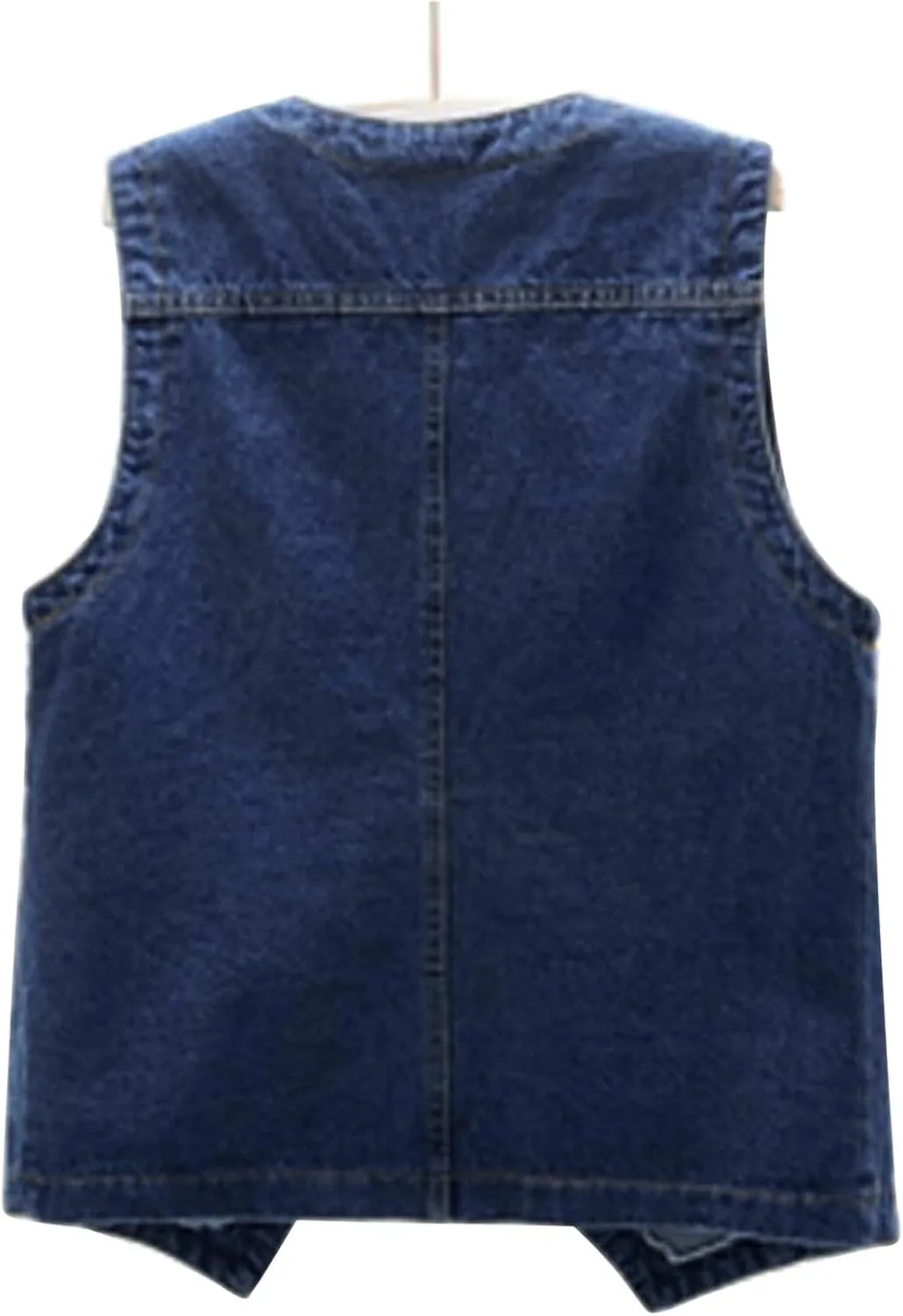 Womens Sleeveless Denim Vest V Neck Button Down Jean Waistcoat Y2K Casual Trendy Loose Fit Lightweight Jackets with Pockets