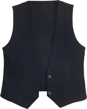Womens Sleeveless Denim Vest V Neck Button Down Jean Waistcoat Y2K Casual Trendy Loose Fit Lightweight Jackets with Pockets