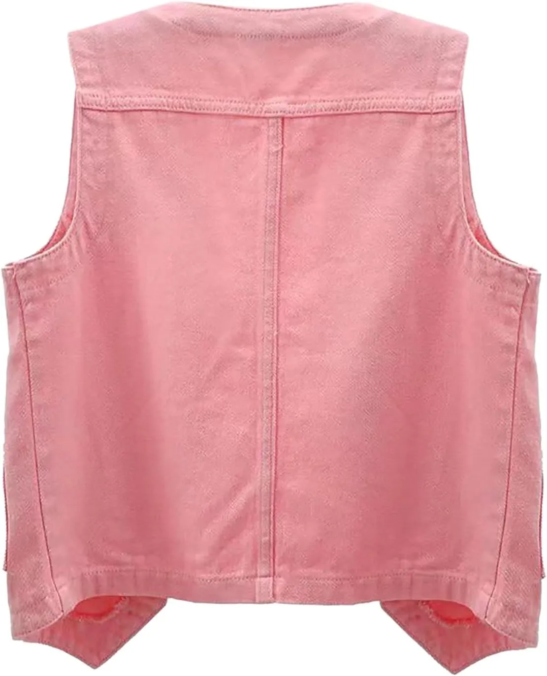 Womens Sleeveless Denim Vest V Neck Button Down Jean Waistcoat Y2K Casual Trendy Loose Fit Lightweight Jackets with Pockets