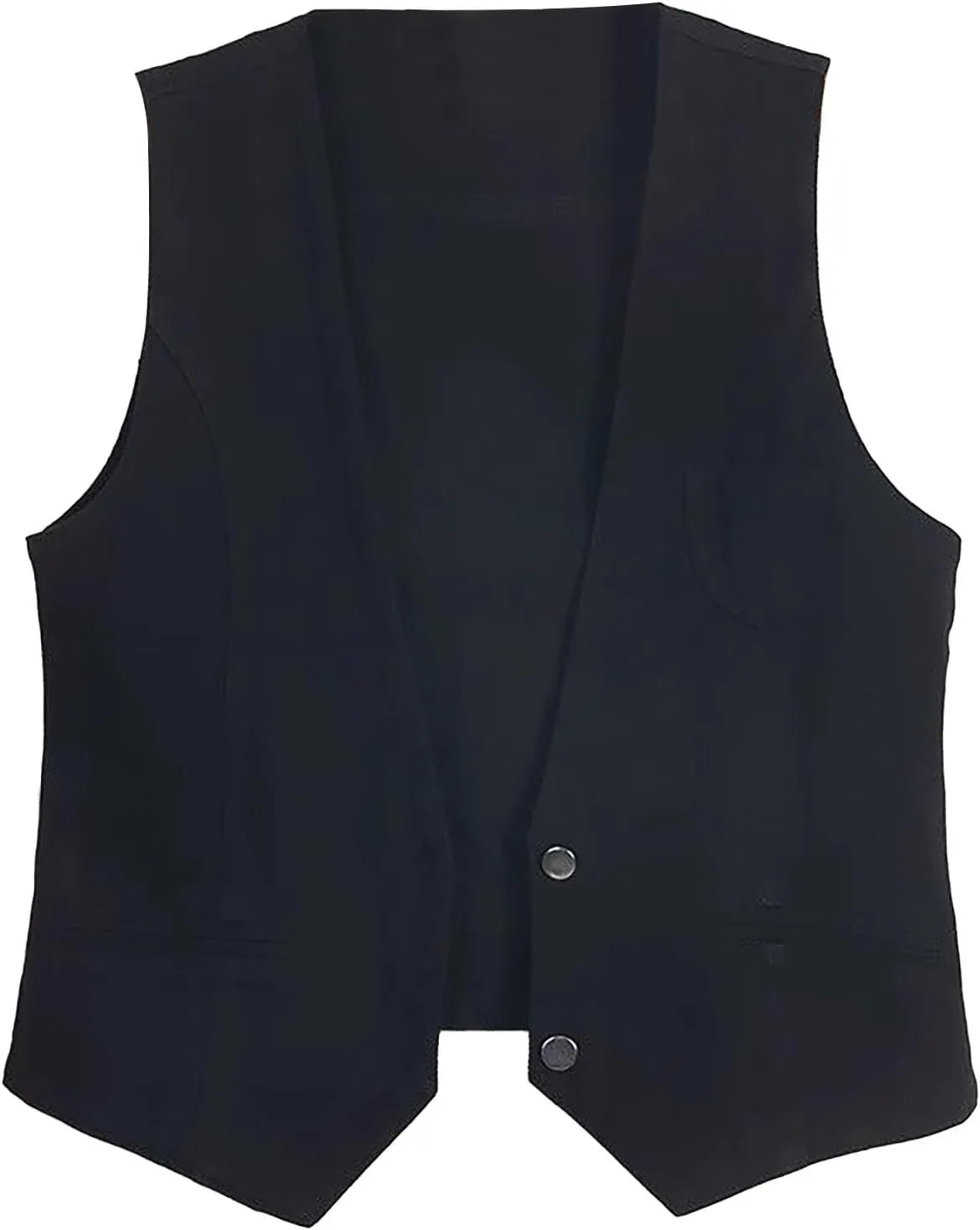 Womens Sleeveless Denim Vest V Neck Button Down Jean Waistcoat Y2K Casual Trendy Loose Fit Lightweight Jackets with Pockets