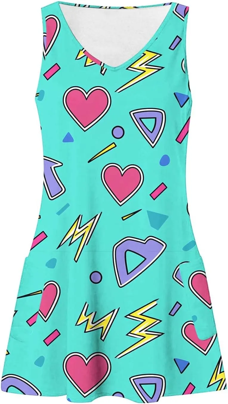Womens Sleeveless Summer Dresses Aline Mini Dress Swing Dress Patterned Vacation Beach Dress Casual Dress
