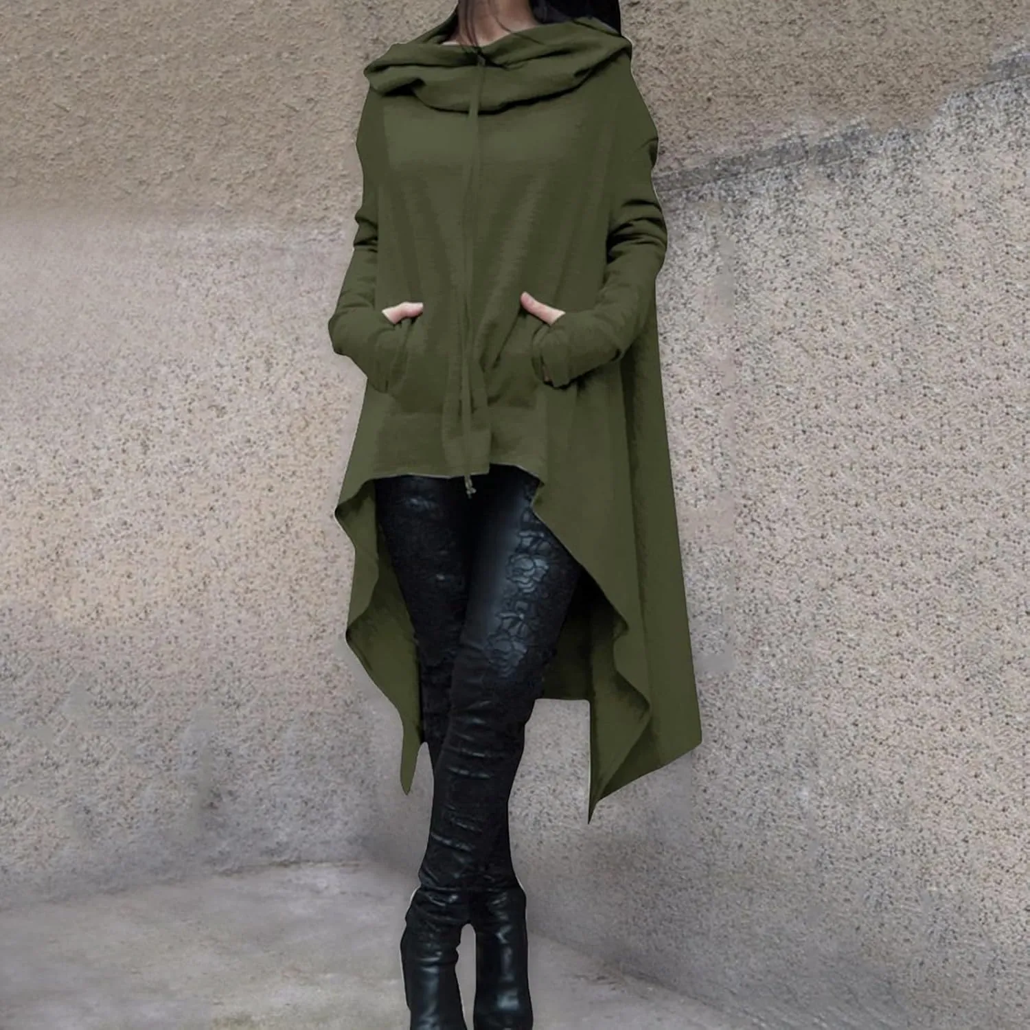 Womens Slub Knit Full-Zip Hoodie Women Loose Hoodie Long Hooded Tops Ladies Sweatshirt Sweaters Casual Fashion