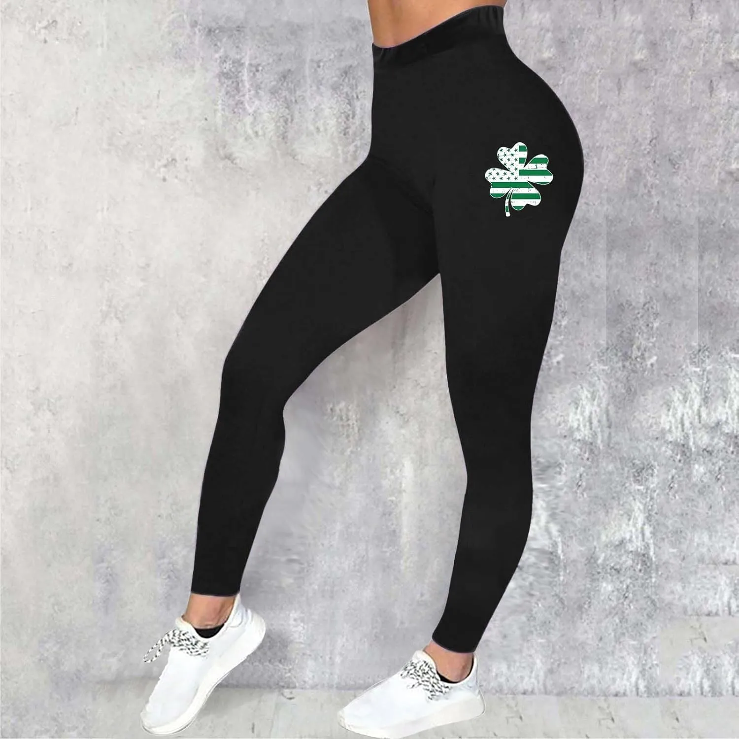Women's St. Patrick's Day Green Printed Leggings Women's St Day Leggings Irish Irish Sports Leggings Pants for