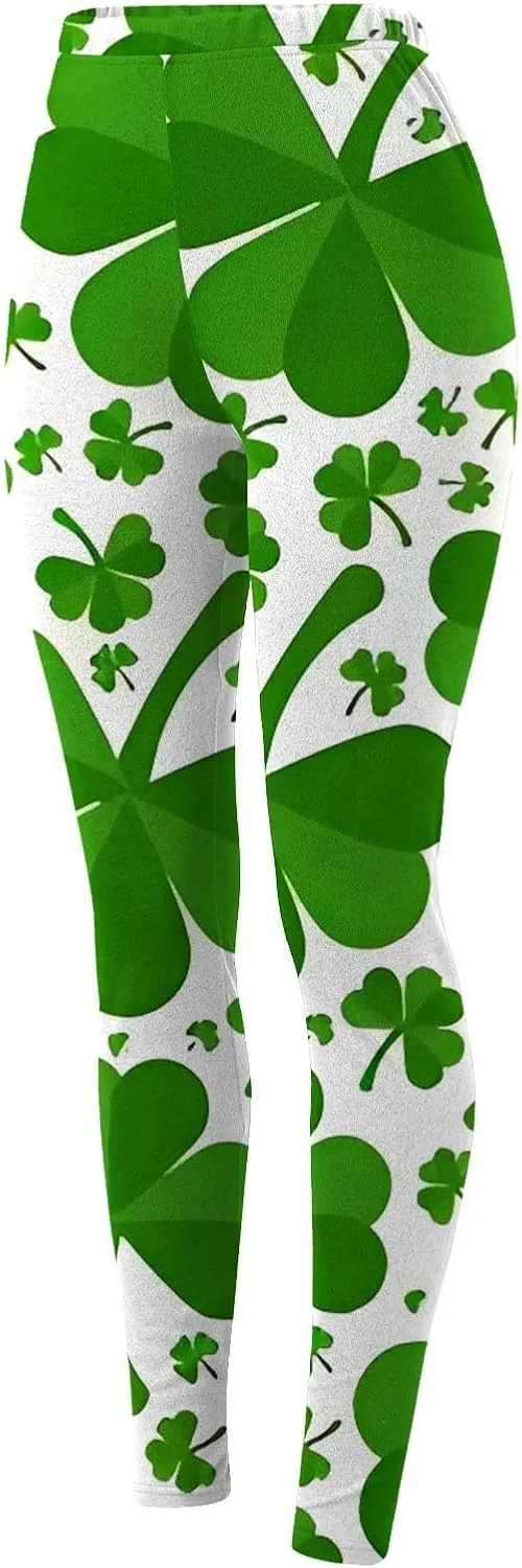 Women's St. Patrick's Day Green Printed Leggings Women's St Day Leggings Irish Irish Sports Leggings Pants for