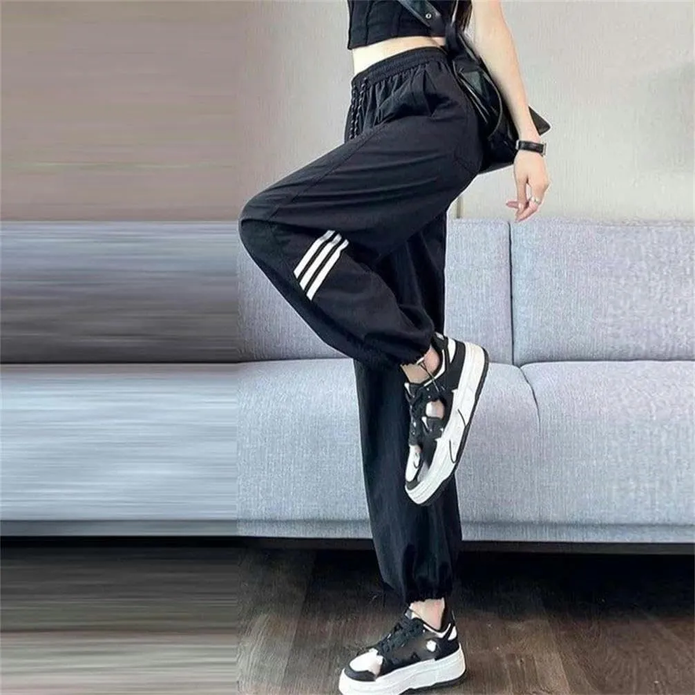 Women's Summer Casual Street Clothing Sports Jogging Pants Women's high Waist Lightweight Ties Sports Pants