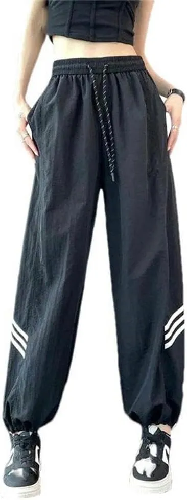 Women's Summer Casual Street Clothing Sports Jogging Pants Women's high Waist Lightweight Ties Sports Pants
