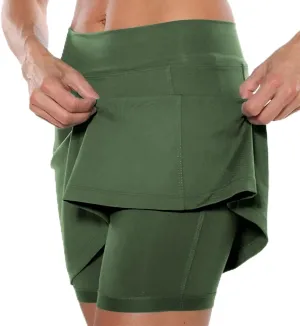 Women's Tennis Golf Skirts Elastic Yoga Skorts with Pockets for Women Tummy Control Floral Print 2025 Spring Running Shorts