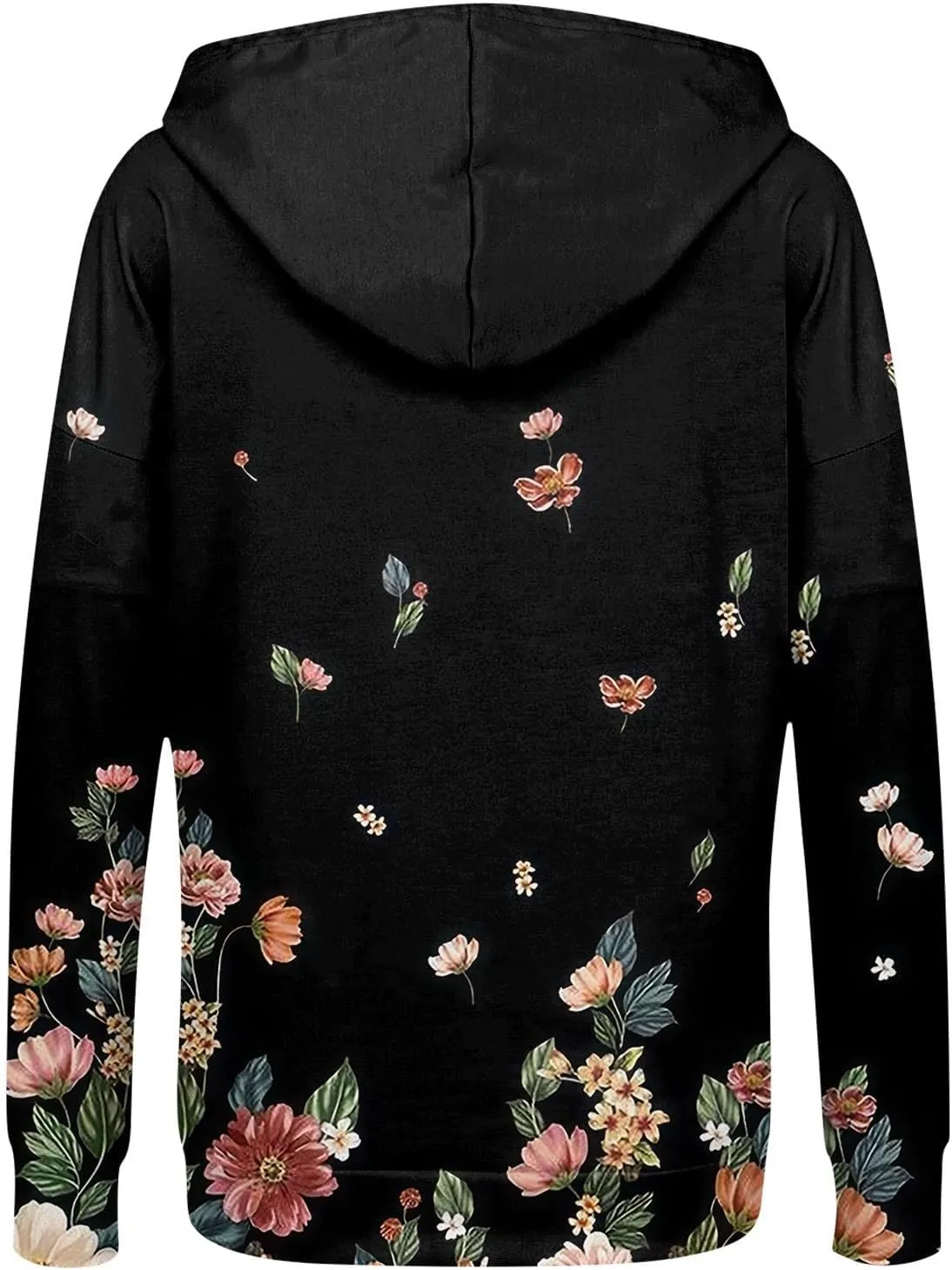 Women's Trendy Floral Printing Jacket Zip Up Hoodies Lightweight Long Sleeve Coat Fall Fashion Outfits with Pockets