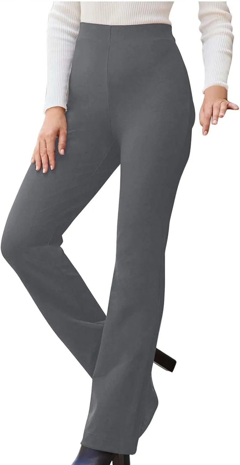Women's Work Pants Dress Business Casual Pants with Pockets Pull On Office Dress Pants High Elastic Waist Trousers