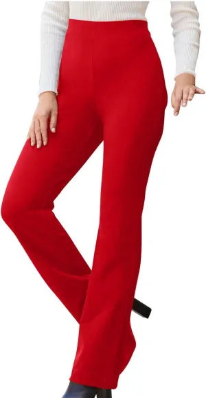 Women's Work Pants Dress Business Casual Pants with Pockets Pull On Office Dress Pants High Elastic Waist Trousers