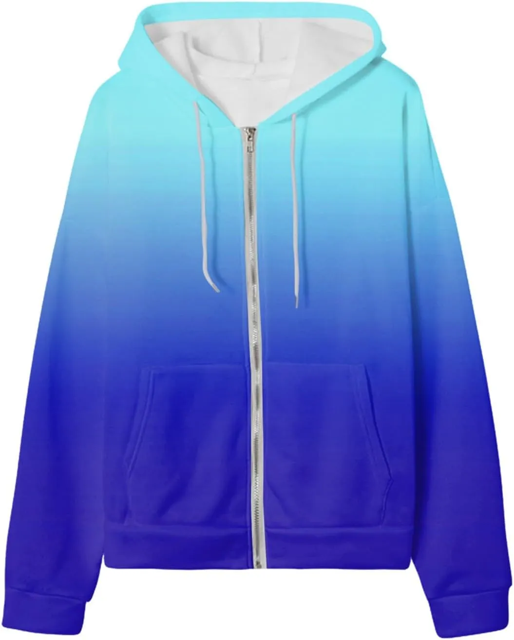 Womens Zip Up Hoodies Long Sleeve Drawstring Sport Sweatshirts Jacket Casual Fashion Jackets Fall Outfits