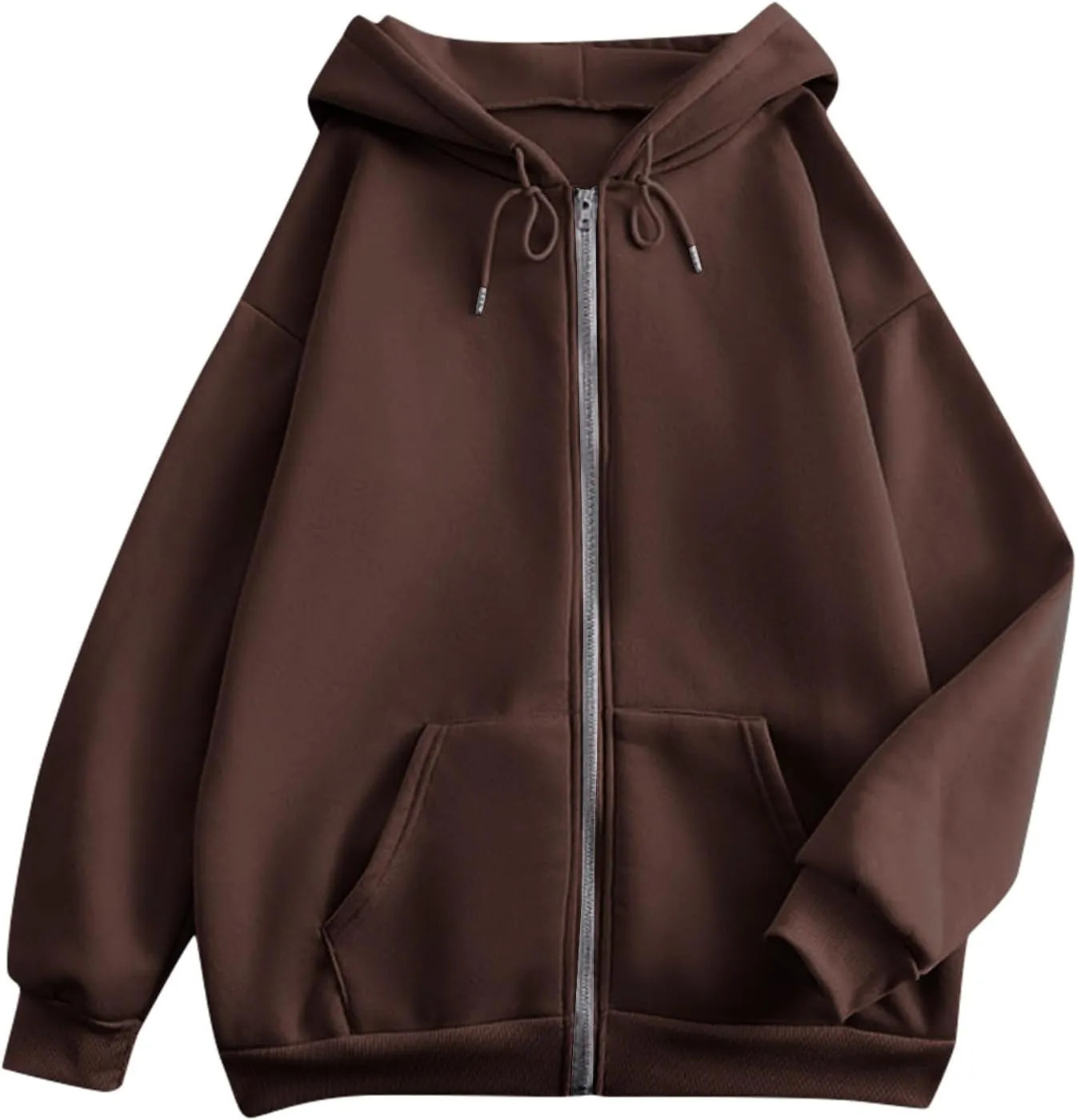 Womens Zip Up Hoodies Long Sleeve Sweatshirts Fall Outfits Oversized Sweaters Casual Fashion Jackets