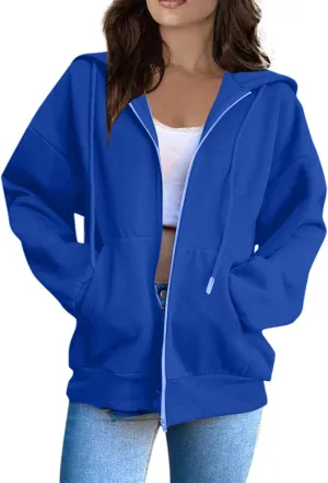Womens Zip Up Hoodies Oversized Sweatshirts Fashion Outfits Casual Hoodies Oversized Jackets Long Sleeve Clothes