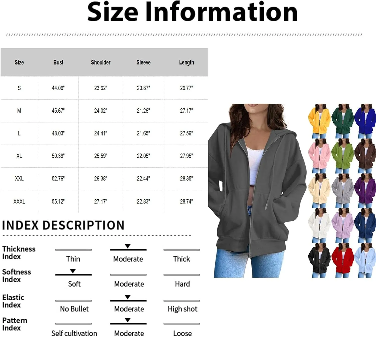 Womens Zip Up Hoodies Oversized Sweatshirts Fashion Outfits Casual Hoodies Oversized Jackets Long Sleeve Clothes