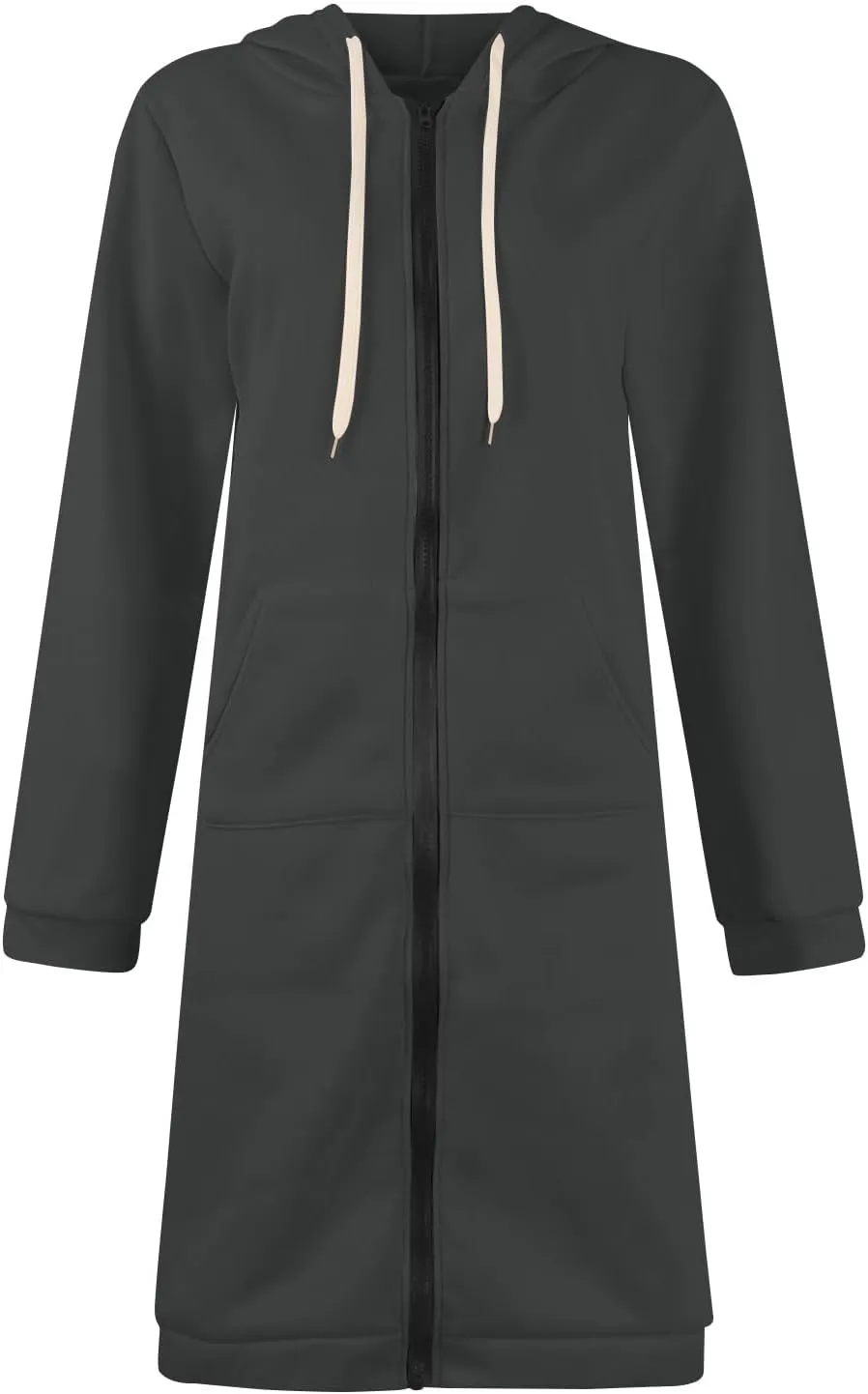 Women's Zip Up Long Hoodies Long Sleeve Drawstring Hooded Sweatshirts 2025 Fall Oversized Fleece Jackets with Pockets