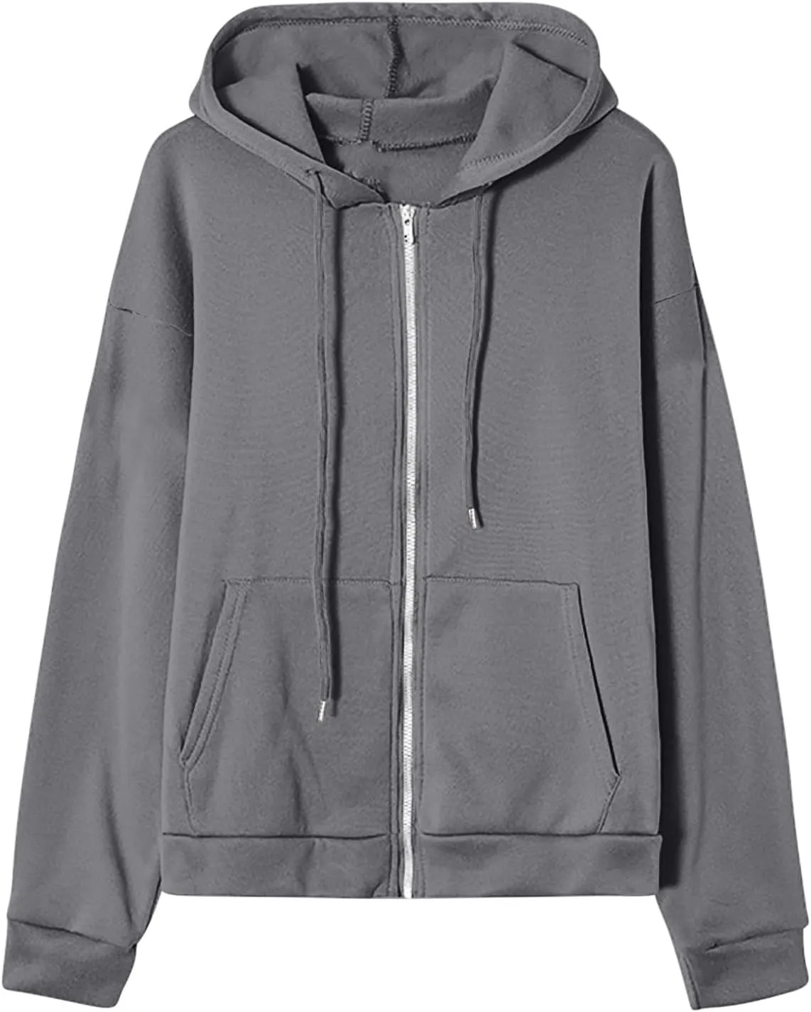 Womens Zip Up Y2K Hoodies Casual Long Sleeve Fall Oversized Sweatshirts Jacket with Pockets 2024 Fashion Clothes