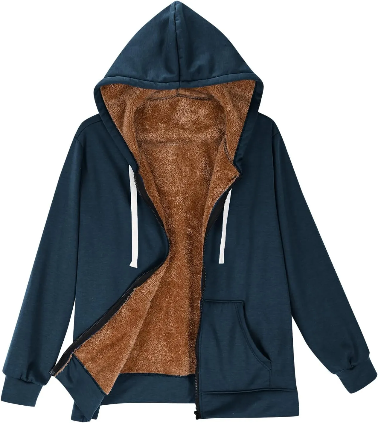 Womens Zipper Hoodies Warm Fleece Zip Jackets for Women Full Zip Up Sweatshirts Hoodie, Fleece Lined Jacket, Winter