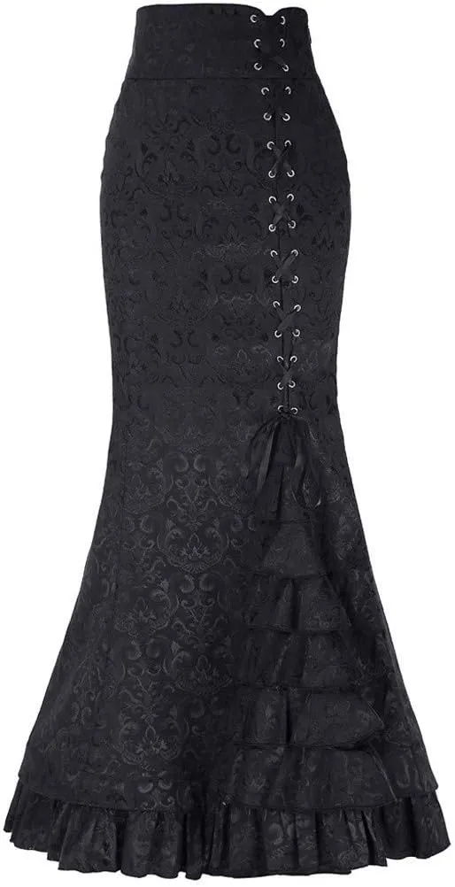 Workout Skirts for Womens Midi Skirts for Women's Casual Skirts Goth Contrast Mesh Asymmetrical Hem Maxi Skirt