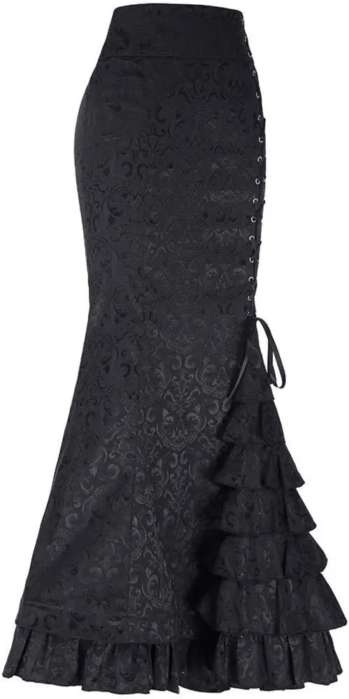 Workout Skirts for Womens Midi Skirts for Women's Casual Skirts Goth Contrast Mesh Asymmetrical Hem Maxi Skirt